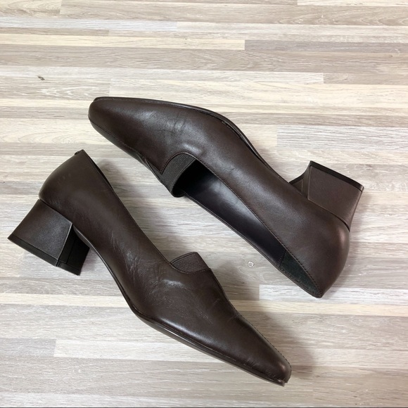 Liz Baker Shoes - Liz Baker | Brown Leather Slip On Loafers 8.5M